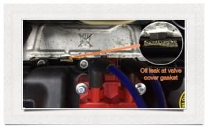 A Oil lick at valve cover gasket